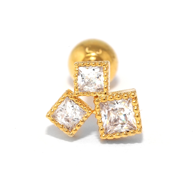 ボディピアス トリプルスクエアジュエルイヤーフィット 16G | ボディピアス専門店凛RIN | 詳細画像16 