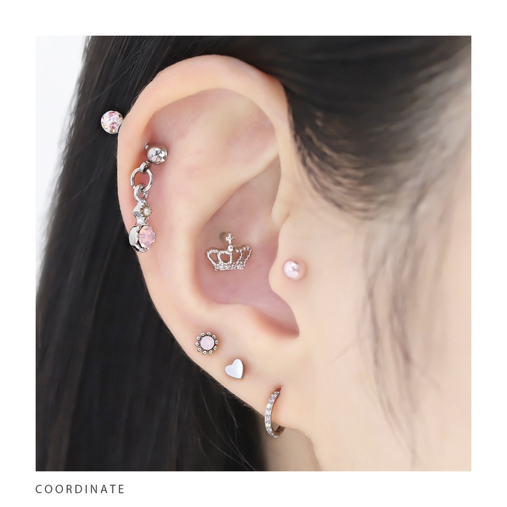 キャッチ クラウン王冠ジュエルジルコニアかわいいおしゃれ ボディピアス | ボディピアス専門店凛RIN | 詳細画像5 