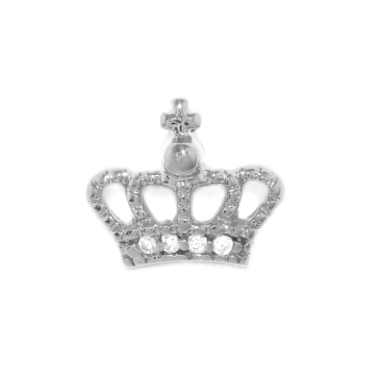 シルバー | キャッチ クラウン王冠ジュエルジルコニアかわいいおしゃれ ボディピアス | ボディピアス専門店凛RIN
