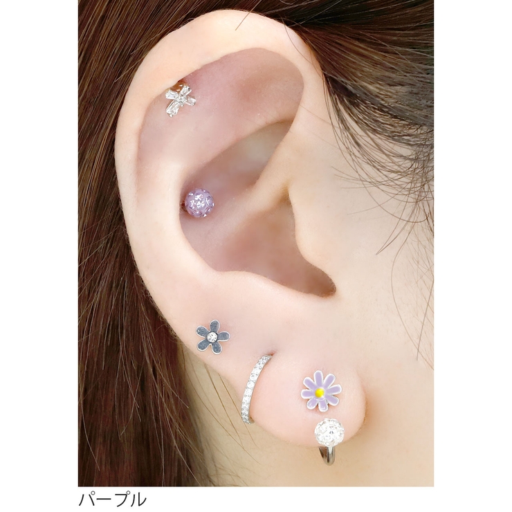 軟骨ピアス フラワー花マーガレット パステルストレートバーベル | ボディピアス専門店凛RIN | 詳細画像6 