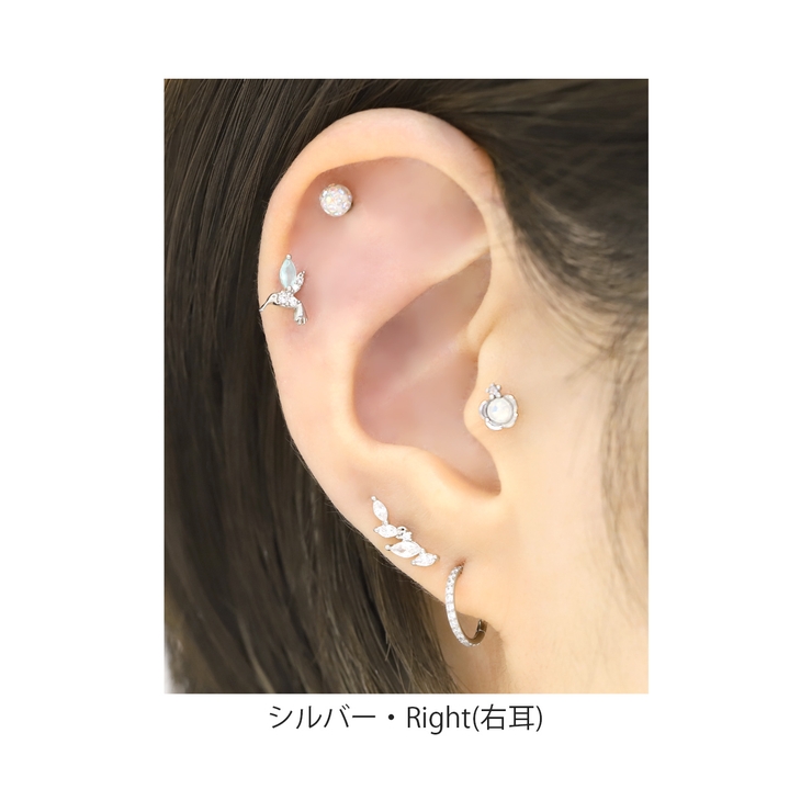軟骨ピアス リーフ葉っぱイヤーフィット 植物キラキラキュービックジルコニア | ボディピアス専門店凛RIN | 詳細画像6 