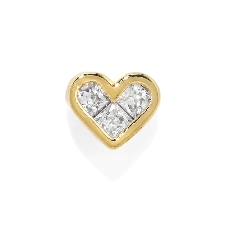 ゴールド | 軟骨ピアス ハートかわいいキラキラジュエルキュービックジルコニア ボディピアス | ボディピアス専門店凛RIN