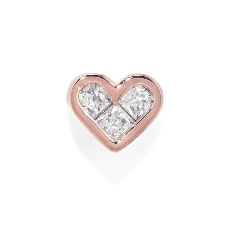 ピンクゴールド | 軟骨ピアス ハートかわいいキラキラジュエルキュービックジルコニア ボディピアス | ボディピアス専門店凛RIN