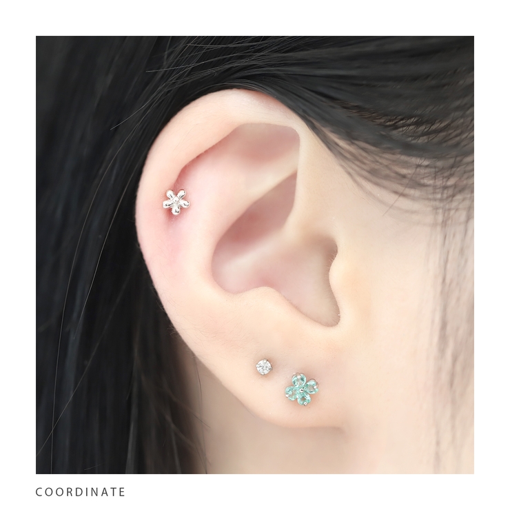 軟骨ピアス クローバー四つ葉ジュエルキュービックジルコニア ボディピアス | ボディピアス専門店凛RIN | 詳細画像16 