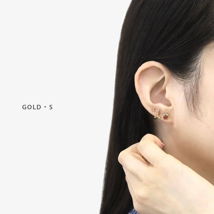 軟骨ピアス かわいい三日月クレセントムーンジルコニアキラキラ ボディピアス | ボディピアス専門店凛RIN | 詳細画像4 