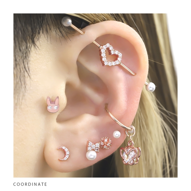 軟骨ピアス かわいい三日月クレセントムーンジルコニアキラキラ ボディピアス | ボディピアス専門店凛RIN | 詳細画像8 