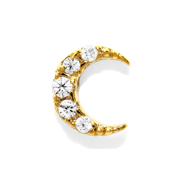 ゴールド・Lサイズ | 軟骨ピアス かわいい三日月クレセントムーンジルコニアキラキラ ボディピアス | ボディピアス専門店凛RIN