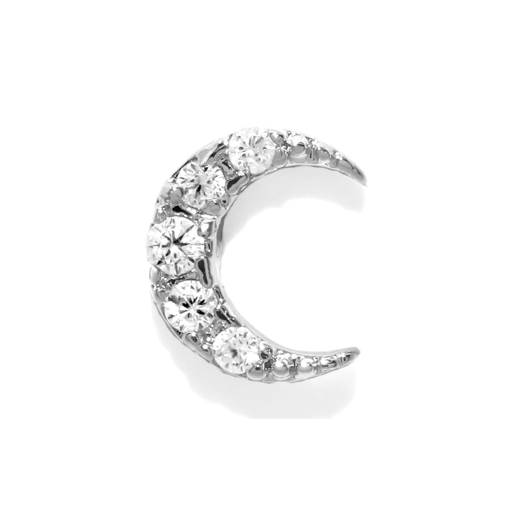 シルバー・Lサイズ | 軟骨ピアス かわいい三日月クレセントムーンジルコニアキラキラ ボディピアス | ボディピアス専門店凛RIN