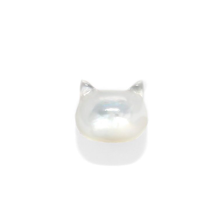 ホワイト・Sサイズ | 軟骨ピアス 猫ネコ天然シェル螺鈿アニマル動物かわいい ボディピアス | ボディピアス専門店凛RIN