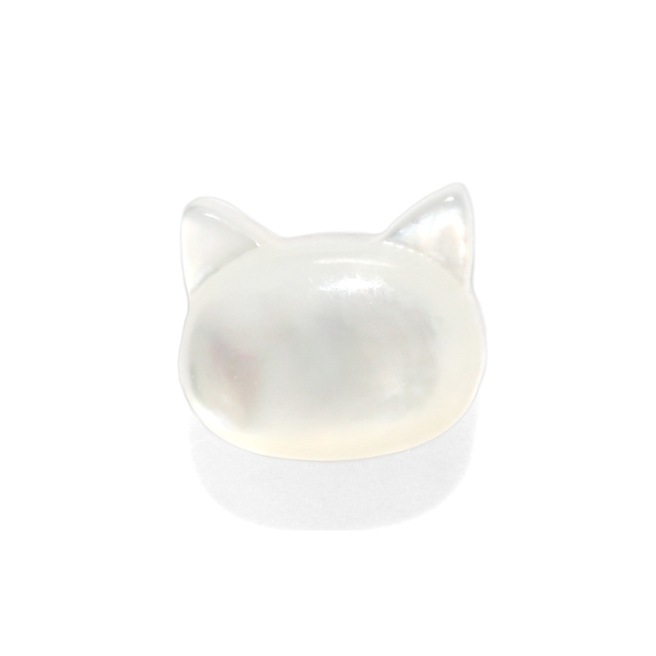 ホワイト | 軟骨ピアス 猫ネコ天然シェル螺鈿アニマル動物かわいい ボディピアス | ボディピアス専門店凛RIN