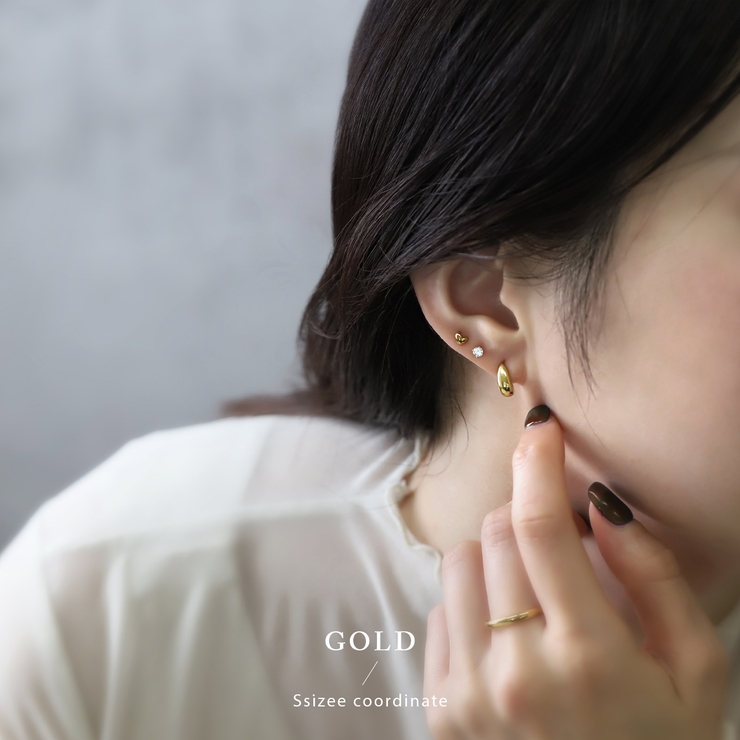 ピアス ティアドロップハーフフープ大人カワイイシンプル アクセサリー | ボディピアス専門店凛RIN | 詳細画像13 