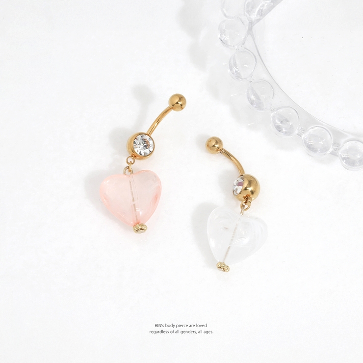 へそピアス かわいい ハートキャンディー飴ぷっくり | ボディピアス専門店凛RIN | 詳細画像2 