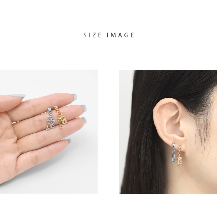 軟骨ピアス かわいい 鍵チャームジュエルkey | ボディピアス専門店凛RIN | 詳細画像6 