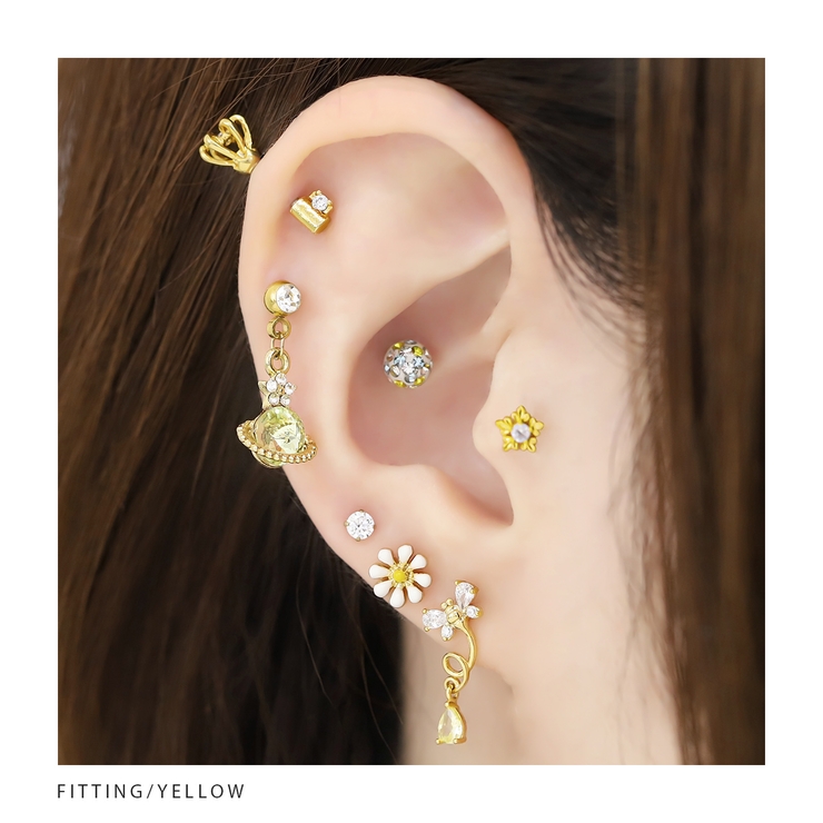 ボディピアス 土星 軟骨ピアス[品番：RINA0000817]｜ボディ