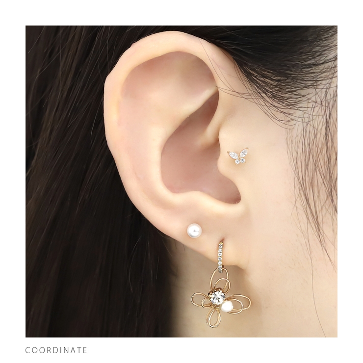 チャーム 蝶バタフライジュエルパール上品 ボディピアス | ボディピアス専門店凛RIN | 詳細画像4 