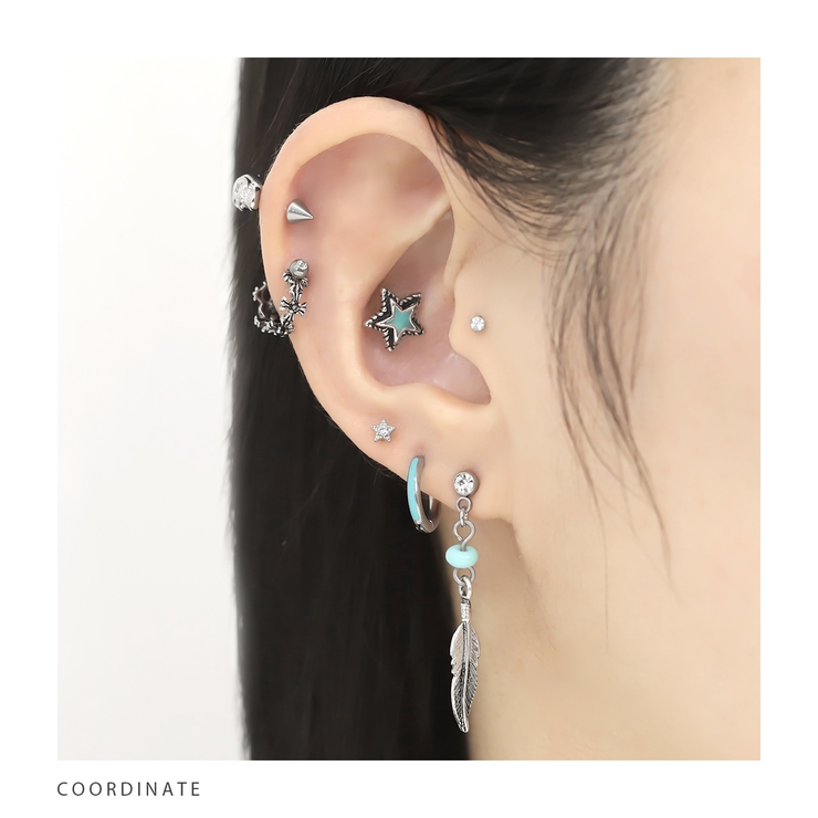 軟骨ピアス フェザー羽ターコイズエスニックネイティブ金属アレルギー ボディピアス | ボディピアス専門店凛RIN | 詳細画像5 