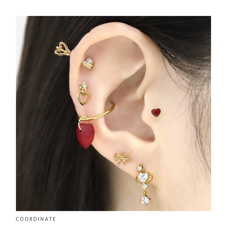 軟骨ピアス ハートかわいいジュエルキュービックジルコニア ボディピアス | ボディピアス専門店凛RIN | 詳細画像5