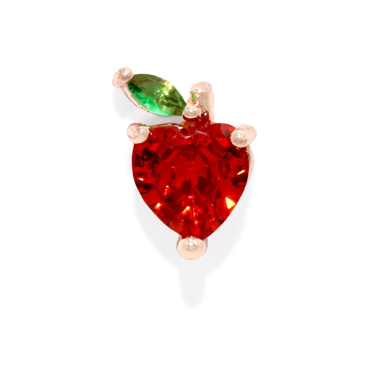 ピンクゴールド/リンゴ | 軟骨ピアス 果物フルーツリンゴイチゴブドウいちごグレープジュエル ボディピアス | ボディピアス専門店凛RIN