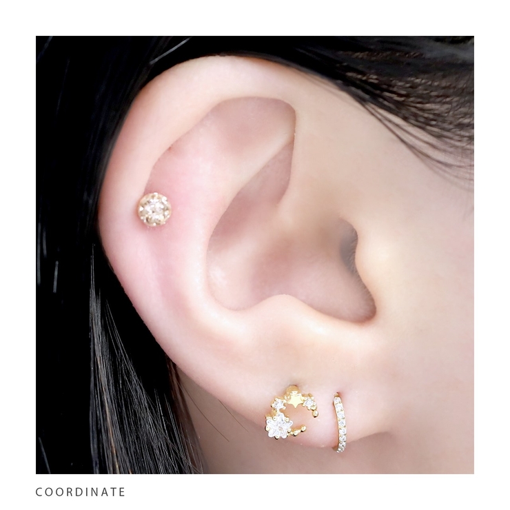 軟骨ピアス 月星ジュエルムーンスターキュービックジルコニア ボディピアス | ボディピアス専門店凛RIN | 詳細画像6 