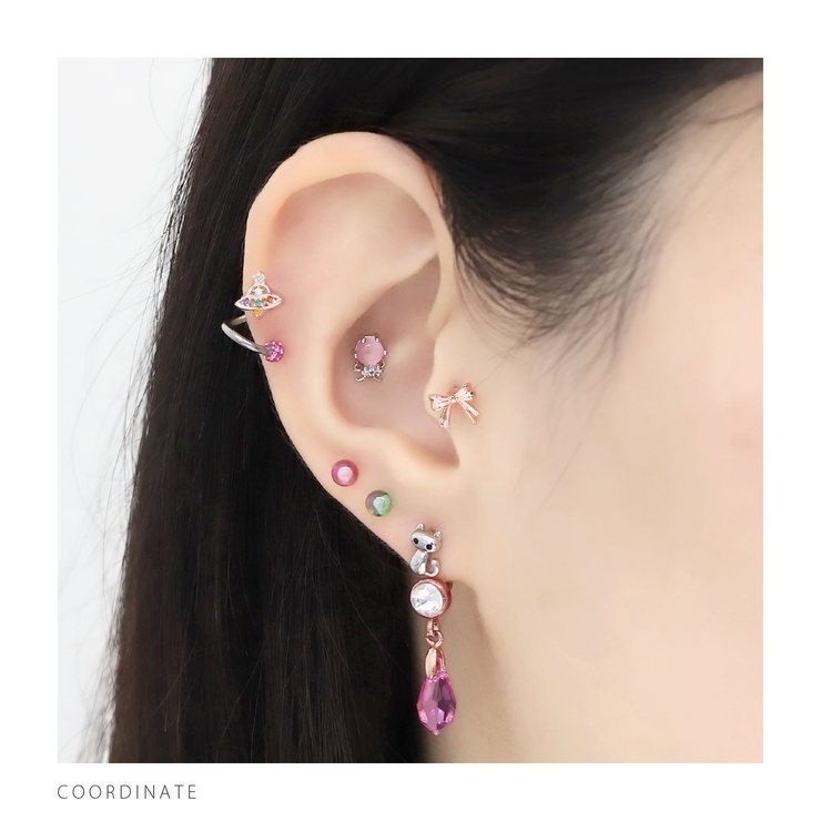 軟骨ピアス 宇宙UFO円盤ジュエルキュービックジルコニアシルバー ボディピアス | ボディピアス専門店凛RIN | 詳細画像5 