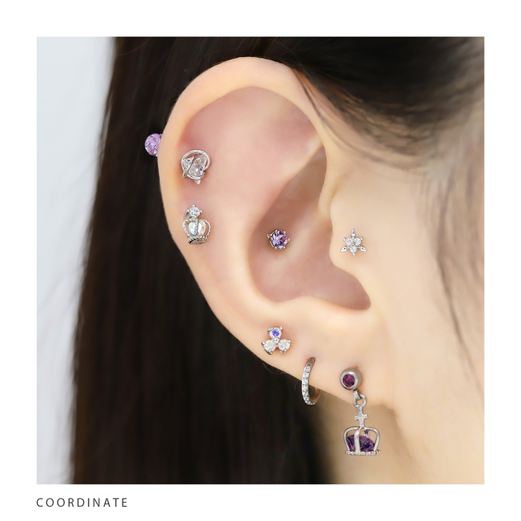 軟骨ピアス ジュエルトリニティ六花雪六星キュービックジルコニア ボディピアス | ボディピアス専門店凛RIN | 詳細画像4 