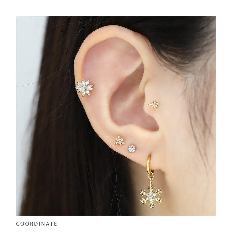 軟骨ピアス ジュエルトリニティ六花雪六星キュービックジルコニア ボディピアス | ボディピアス専門店凛RIN | 詳細画像5 