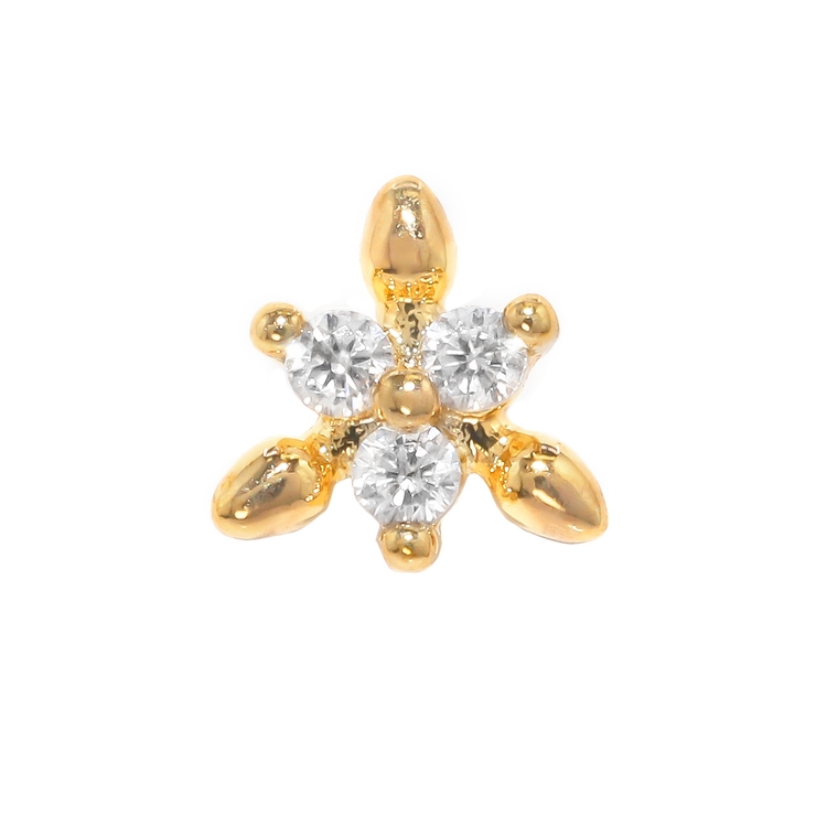 ゴールド | 軟骨ピアス ジュエルトリニティ六花雪六星キュービックジルコニア ボディピアス | ボディピアス専門店凛RIN