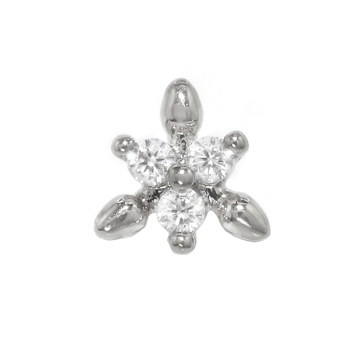 シルバー | 軟骨ピアス ジュエルトリニティ六花雪六星キュービックジルコニア ボディピアス | ボディピアス専門店凛RIN