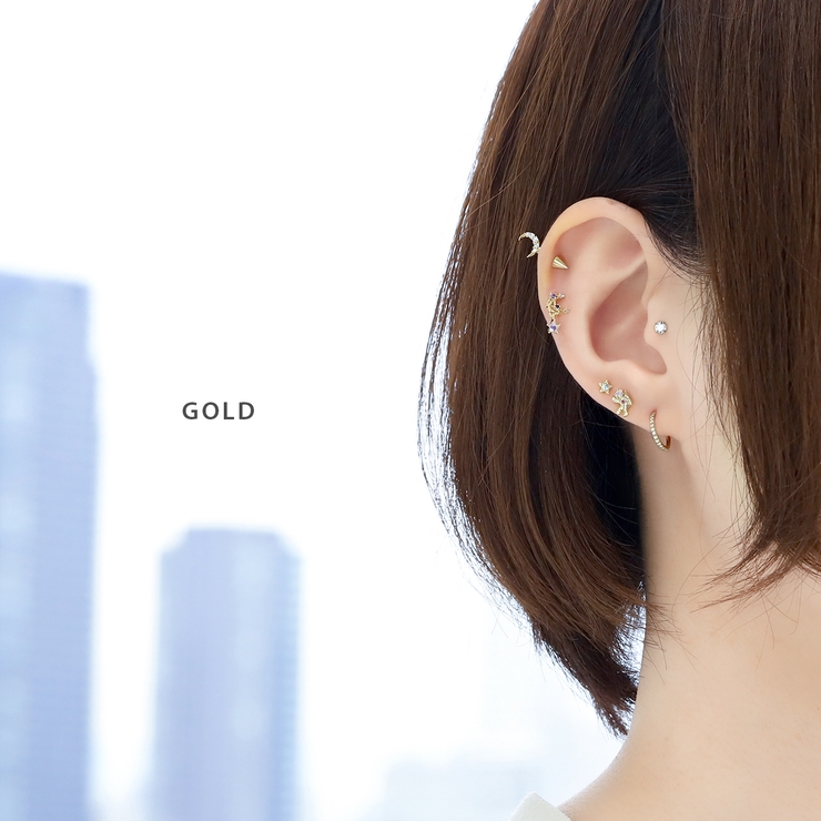 軟骨ピアス 月ムーン星スター宇宙[品番：RINA0002078]｜ボディ