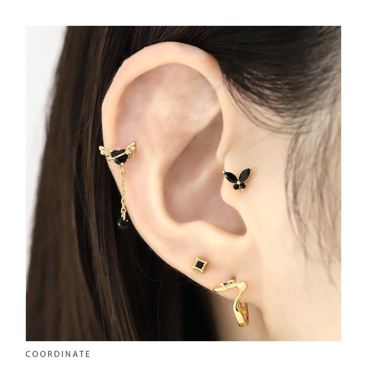 軟骨ピアス ハート黒天使の羽惑星ゴシックキュービックジルコニア ボディピアス | ボディピアス専門店凛RIN | 詳細画像6 