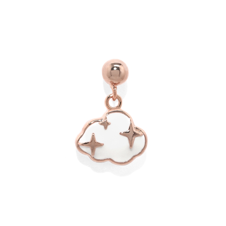 くも・ピンクゴールド | 軟骨ピアス ハート雲チャーム揺れるカジュアル ボディピアス | ボディピアス専門店凛RIN