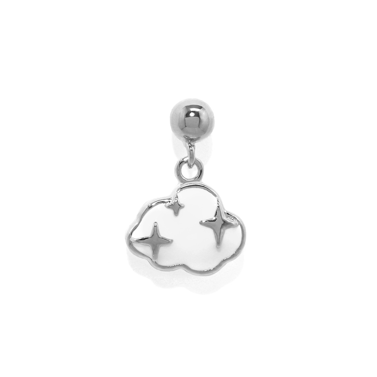 くも・シルバー | 軟骨ピアス ハート雲チャーム揺れるカジュアル ボディピアス | ボディピアス専門店凛RIN