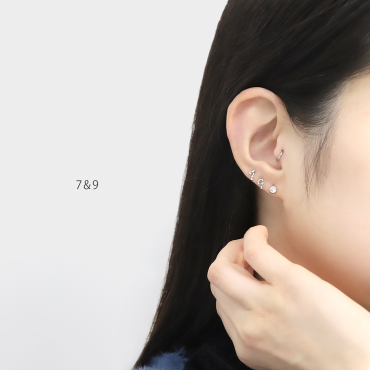 軟骨ピアス 数字ナンバー文字かわいいシンプルシルバーネジ式おしゃれ ボディピアス | ボディピアス専門店凛RIN | 詳細画像4 