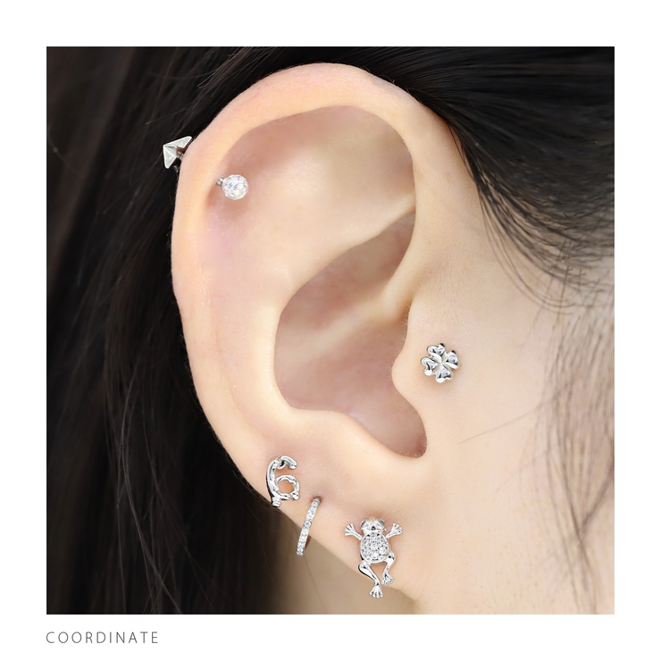 軟骨ピアス 数字ナンバー文字かわいいシンプルシルバーネジ式おしゃれ ボディピアス | ボディピアス専門店凛RIN | 詳細画像7 