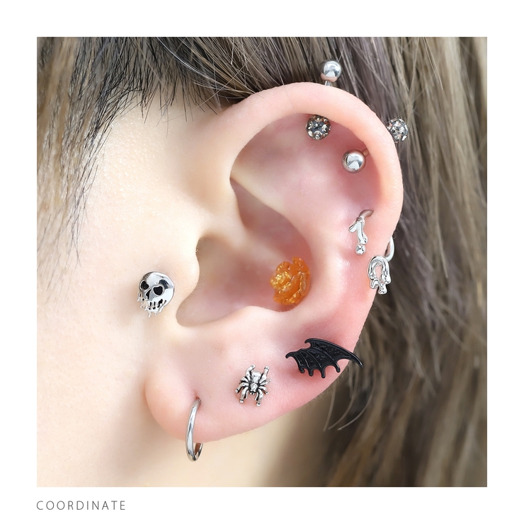 軟骨ピアス 数字ナンバー文字かわいいシンプルシルバーネジ式おしゃれ ボディピアス | ボディピアス専門店凛RIN | 詳細画像9 