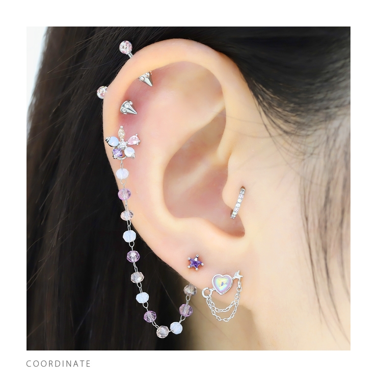 軟骨ピアス ハート矢アロー天使の矢可愛いカワイイチェーン ボディピアス | ボディピアス専門店凛RIN | 詳細画像5 