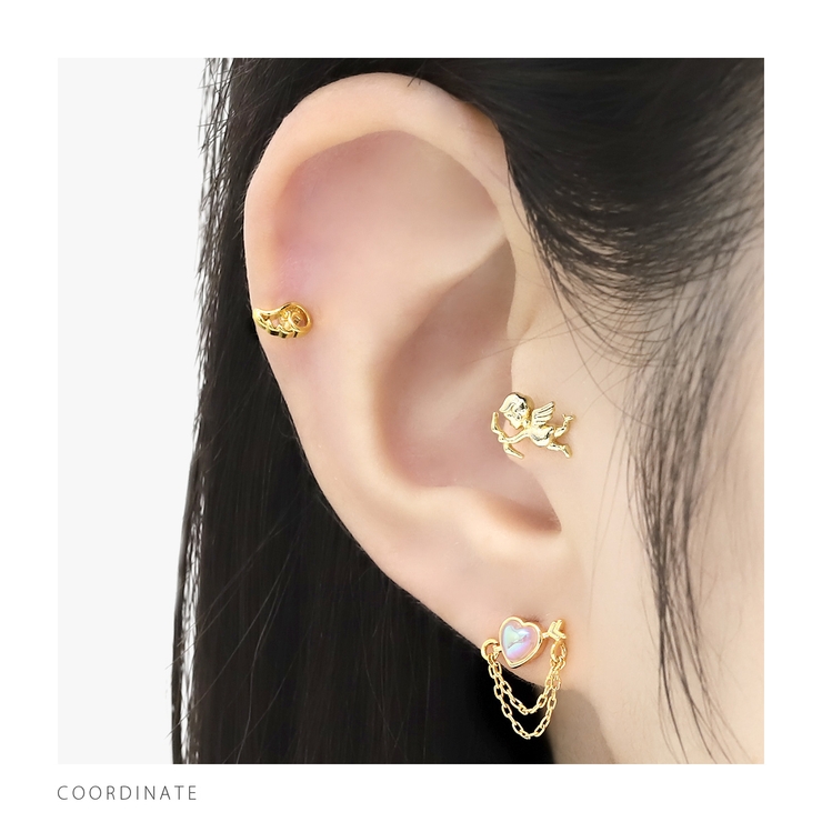 軟骨ピアス ハート矢アロー天使の矢可愛いカワイイチェーン ボディピアス | ボディピアス専門店凛RIN | 詳細画像6 