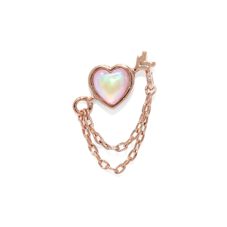 ピンクゴールド | 軟骨ピアス ハート矢アロー天使の矢可愛いカワイイチェーン ボディピアス | ボディピアス専門店凛RIN