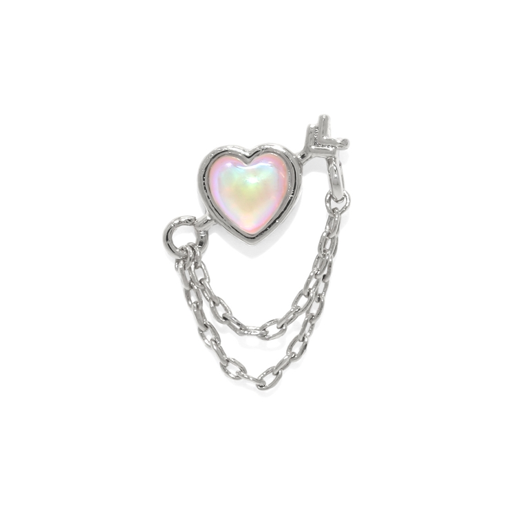 シルバー | 軟骨ピアス ハート矢アロー天使の矢可愛いカワイイチェーン ボディピアス | ボディピアス専門店凛RIN