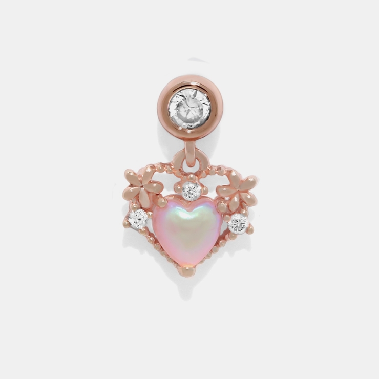 ハートフレーム・ピンクゴールド | 軟骨ピアス ハートティアラフレームかわいい女子キュート揺れるチャーム ボディピア… | ボディピアス専門店凛RIN
