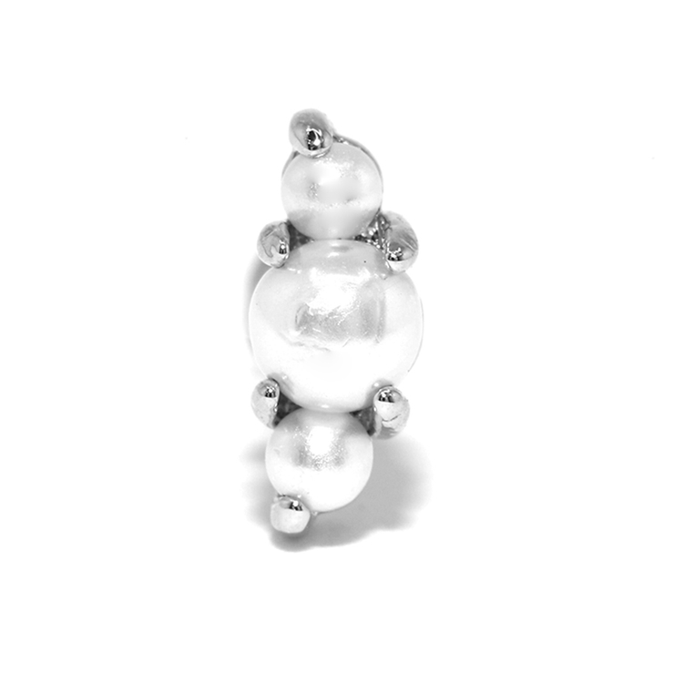 シルバー | 軟骨ピアス 3連パール イヤーフィット | ボディピアス専門店凛RIN