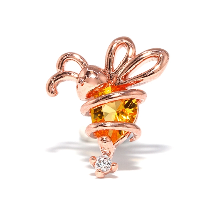 みつばち・ピンクゴールド | 軟骨ピアス 昆虫いきものジュエル テントウムシミツバチ | ボディピアス専門店凛RIN