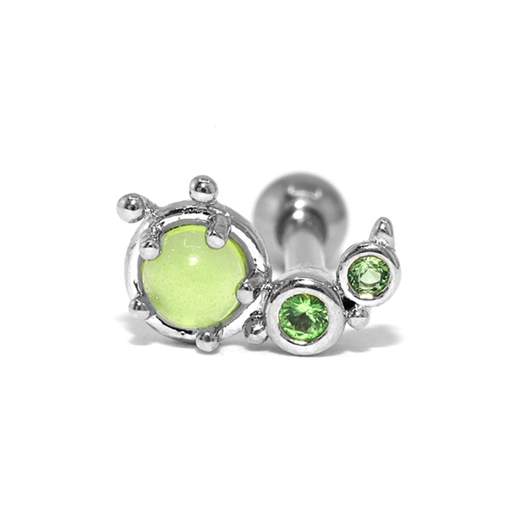 いもむし・シルバー | 軟骨ピアス 昆虫いきものジュエル テントウムシミツバチ | ボディピアス専門店凛RIN