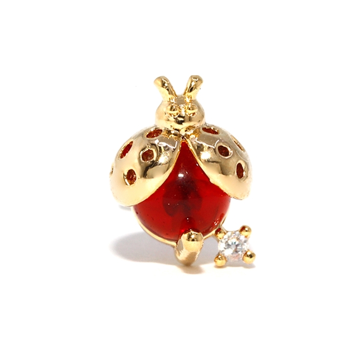 てんとうむし・ゴールド | 軟骨ピアス 昆虫いきものジュエル テントウムシミツバチ | ボディピアス専門店凛RIN