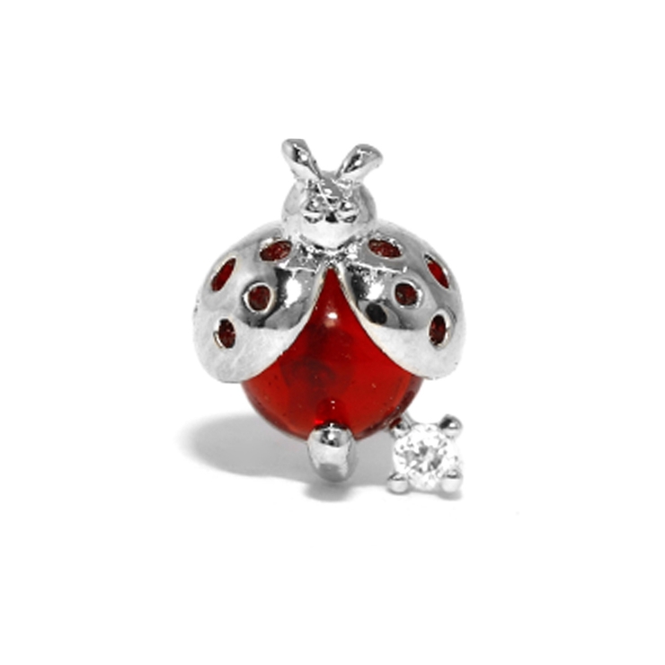 てんとうむし・シルバー | 軟骨ピアス 昆虫いきものジュエル テントウムシミツバチ | ボディピアス専門店凛RIN