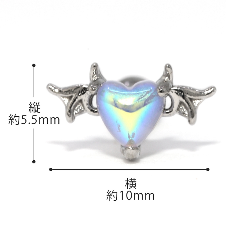 軟骨ピアス エンジェルデビルハート ストレートバーベル | ボディピアス専門店凛RIN | 詳細画像14 