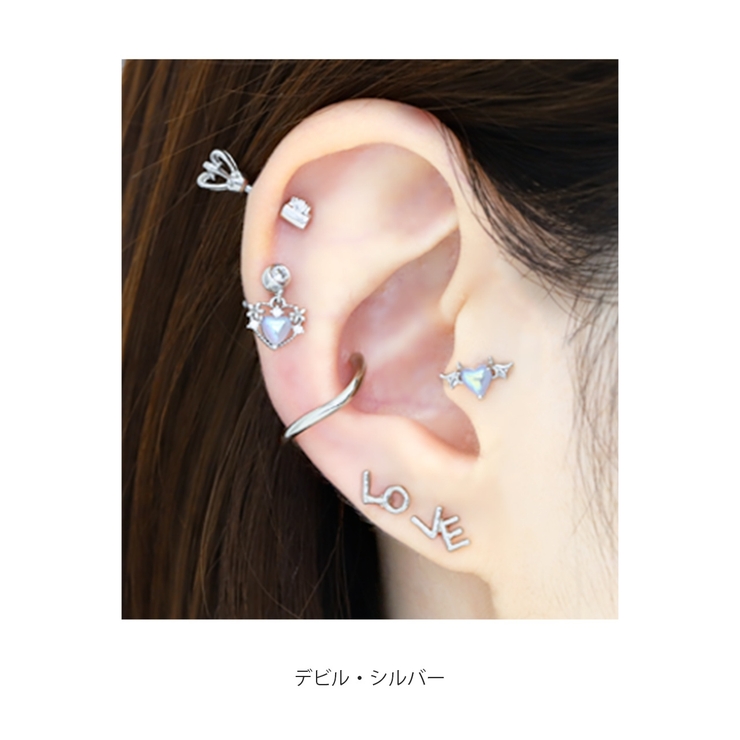 軟骨ピアス エンジェルデビルハート ストレートバーベル | ボディピアス専門店凛RIN | 詳細画像7 