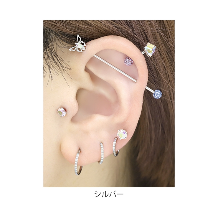 軟骨ピアス 蝶々バタフライ ジュエルキュービックジルコニア | ボディピアス専門店凛RIN | 詳細画像6 