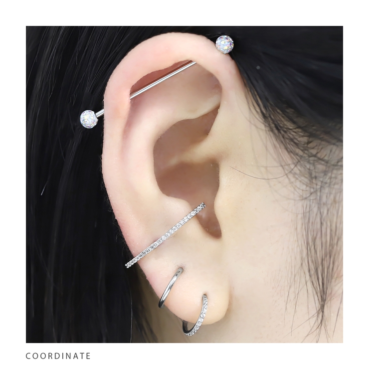 軟骨ピアス イヤーカフ風ジュエルジルコニアハーフフープ ボディピアス | ボディピアス専門店凛RIN | 詳細画像5 