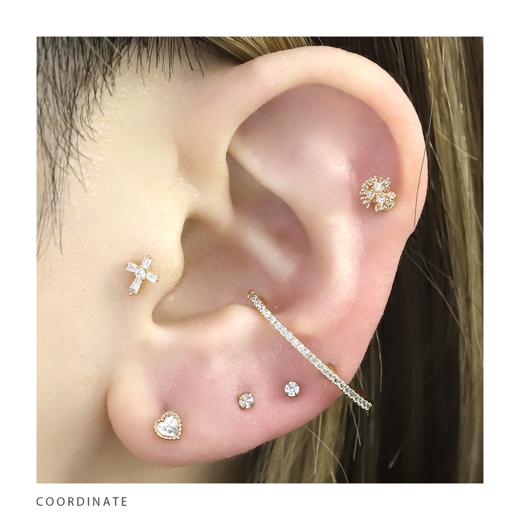 軟骨ピアス イヤーカフ風ジュエルジルコニアハーフフープ ボディピアス | ボディピアス専門店凛RIN | 詳細画像6 